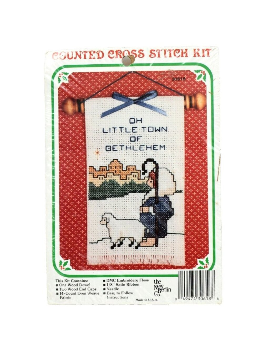 New Berlin Co Counted Cross Stitch Kit Oh Little Town Of Bethlehem Christmas NWT